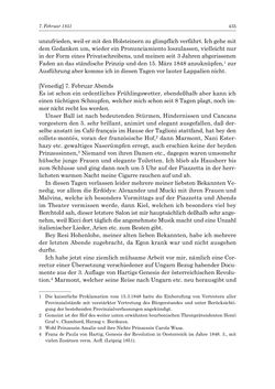 Image of the Page - 435 - in „Österreich wird meine Stimme erkennen lernen wie die Stimme Gottes in der Wüste“ - Tagebücher 1839–1858, Volume II