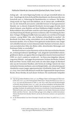 Bild der Seite - 357 - in Strategen im Literaturkampf - Thomas Bernhard, Peter Handke und die Kritik