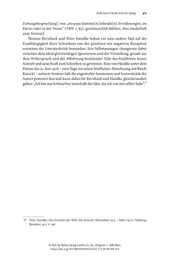 Image of the Page - 411 - in Strategen im Literaturkampf - Thomas Bernhard, Peter Handke und die Kritik
