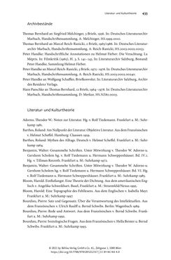 Image of the Page - 433 - in Strategen im Literaturkampf - Thomas Bernhard, Peter Handke und die Kritik