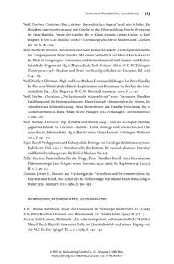 Bild der Seite - 463 - in Strategen im Literaturkampf - Thomas Bernhard, Peter Handke und die Kritik
