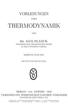 Image of the Page - (000001) - in Vorlesungen über Thermodynamik