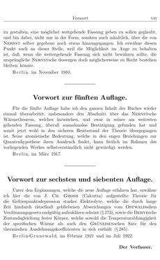 Image of the Page - VII - in Vorlesungen über Thermodynamik