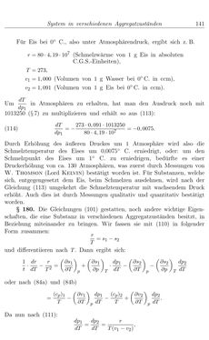 Bild der Seite - 141 - in Vorlesungen über Thermodynamik