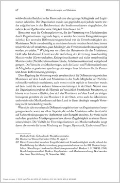 Bild der Seite - 62 - in Über die Produktion von Tönen - Beziehungen von Arbeit und Musizieren, Österreich 1918 – 1938