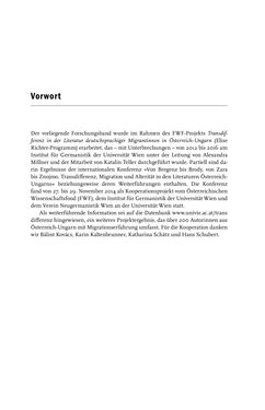 Bild der Seite - (000009) - in Transdifferenz und Transkulturalität - Migration und Alterität in den Literaturen und Kulturen Österreich-Ungarns