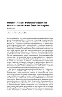 Bild der Seite - (000011) - in Transdifferenz und Transkulturalität - Migration und Alterität in den Literaturen und Kulturen Österreich-Ungarns