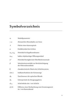 Image of the Page - V - in Chromatisch konfokale Triangulation - Hochgeschwindigkeits 3D-Sensorik auf Basis der Wellenlängenschätzung mit optimierten Filtern