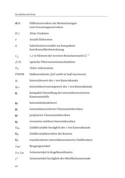 Image of the Page - VI - in Chromatisch konfokale Triangulation - Hochgeschwindigkeits 3D-Sensorik auf Basis der Wellenlängenschätzung mit optimierten Filtern