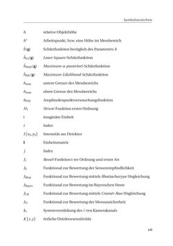 Image of the Page - VII - in Chromatisch konfokale Triangulation - Hochgeschwindigkeits 3D-Sensorik auf Basis der Wellenlängenschätzung mit optimierten Filtern