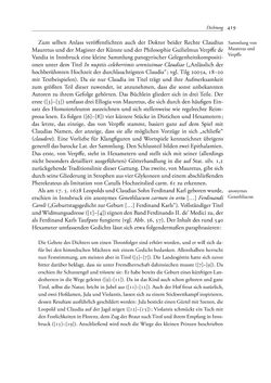 Bild der Seite - 419 - in TYROLIS LATINA - Geschichte der lateinischen Literatur in Tirol, Band 1