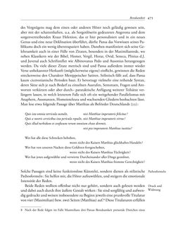 Image of the Page - 475 - in TYROLIS LATINA - Geschichte der lateinischen Literatur in Tirol, Volume 1