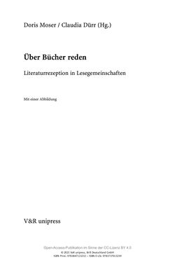 Image of the Page - (000005) - in Über Bücher reden - Literaturrezeption in Lesegemeinschaften