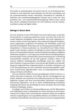 Image of the Page - 12 - in Über Bücher reden - Literaturrezeption in Lesegemeinschaften