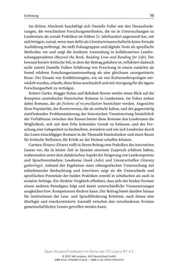Image of the Page - 15 - in Über Bücher reden - Literaturrezeption in Lesegemeinschaften