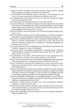 Image of the Page - 19 - in Über Bücher reden - Literaturrezeption in Lesegemeinschaften