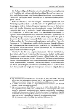 Bild der Seite - 114 - in Über Bücher reden - Literaturrezeption in Lesegemeinschaften