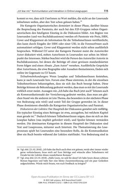Bild der Seite - 115 - in Über Bücher reden - Literaturrezeption in Lesegemeinschaften