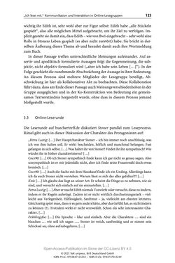 Bild der Seite - 123 - in Über Bücher reden - Literaturrezeption in Lesegemeinschaften