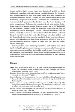 Bild der Seite - 127 - in Über Bücher reden - Literaturrezeption in Lesegemeinschaften