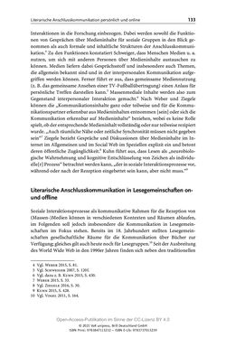 Bild der Seite - 133 - in Über Bücher reden - Literaturrezeption in Lesegemeinschaften