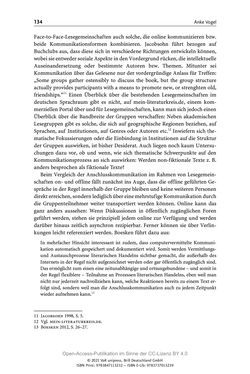 Bild der Seite - 134 - in Über Bücher reden - Literaturrezeption in Lesegemeinschaften