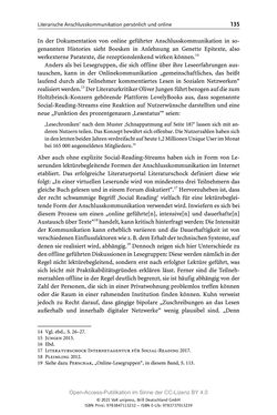 Bild der Seite - 135 - in Über Bücher reden - Literaturrezeption in Lesegemeinschaften