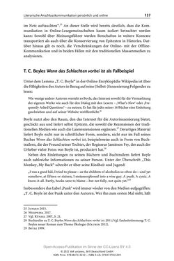 Bild der Seite - 137 - in Über Bücher reden - Literaturrezeption in Lesegemeinschaften