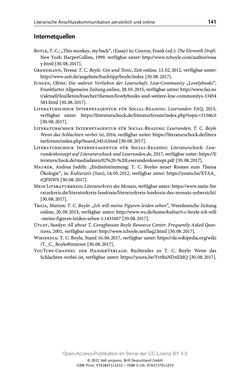 Bild der Seite - 141 - in Über Bücher reden - Literaturrezeption in Lesegemeinschaften