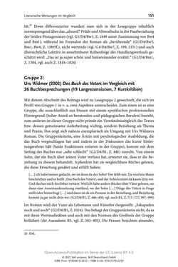 Image of the Page - 151 - in Über Bücher reden - Literaturrezeption in Lesegemeinschaften