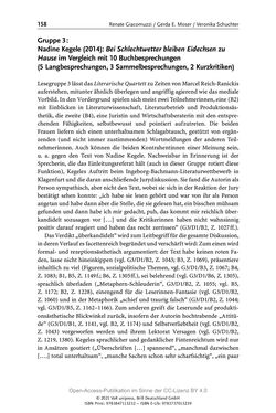 Image of the Page - 158 - in Über Bücher reden - Literaturrezeption in Lesegemeinschaften