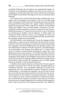 Bild der Seite - 164 - in Über Bücher reden - Literaturrezeption in Lesegemeinschaften