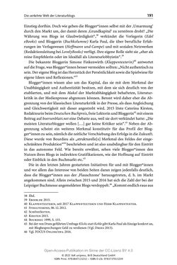 Image of the Page - 191 - in Über Bücher reden - Literaturrezeption in Lesegemeinschaften