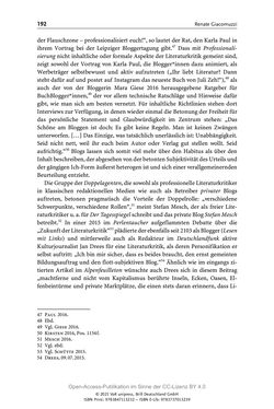 Image of the Page - 192 - in Über Bücher reden - Literaturrezeption in Lesegemeinschaften
