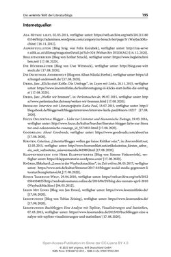 Image of the Page - 195 - in Über Bücher reden - Literaturrezeption in Lesegemeinschaften
