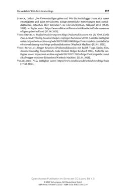 Image of the Page - 197 - in Über Bücher reden - Literaturrezeption in Lesegemeinschaften