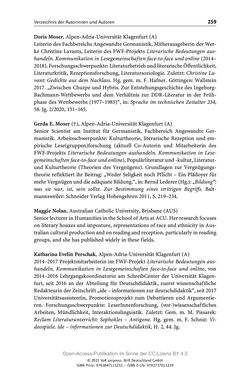 Bild der Seite - 259 - in Über Bücher reden - Literaturrezeption in Lesegemeinschaften