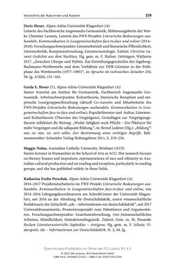 Image of the Page - 259 - in Über Bücher reden - Literaturrezeption in Lesegemeinschaften