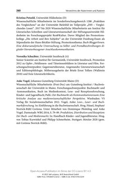 Image of the Page - 260 - in Über Bücher reden - Literaturrezeption in Lesegemeinschaften