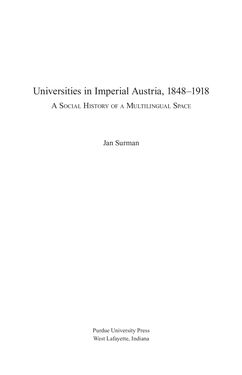 Image of the Page - (000005) - in Universities in Imperial Austria, 1848–1918 - A Social History of a Multilingual Space