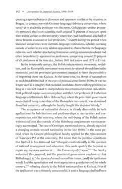Image of the Page - 192 - in Universities in Imperial Austria, 1848–1918 - A Social History of a Multilingual Space