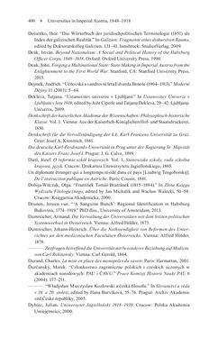 Bild der Seite - 400 - in Universities in Imperial Austria, 1848–1918 - A Social History of a Multilingual Space