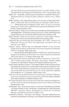 Image of the Page - 424 - in Universities in Imperial Austria, 1848–1918 - A Social History of a Multilingual Space