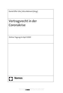 Bild der Seite - (000003) - in Vertragsrecht in der Coronakrise