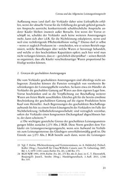 Image of the Page - 21 - in Vertragsrecht in der Coronakrise