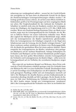 Image of the Page - 22 - in Vertragsrecht in der Coronakrise