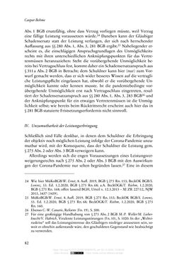 Image of the Page - 82 - in Vertragsrecht in der Coronakrise