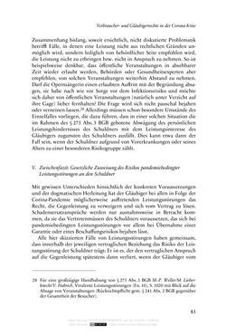 Image of the Page - 83 - in Vertragsrecht in der Coronakrise