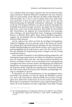 Image of the Page - 89 - in Vertragsrecht in der Coronakrise