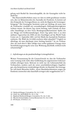 Image of the Page - 100 - in Vertragsrecht in der Coronakrise